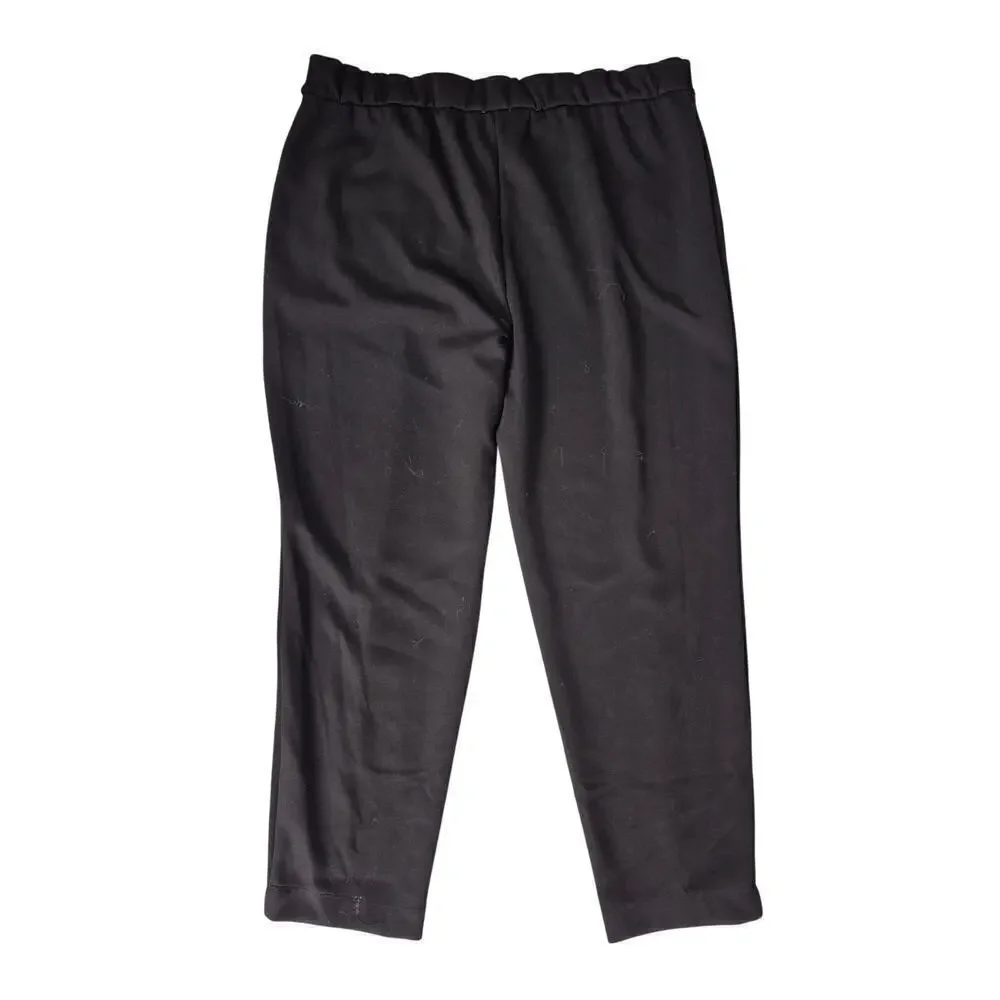NWT Tahari Elie Scuba Flat Front Black Pants Stretch Career Straight Leg Sz 2XL
